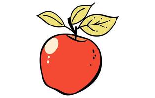 espalda a colegio manzana icono con rojo color.manzana vector ilustración