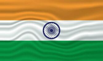 India bandera ola vector diseño colocar. India bandera diseño con ondulación.