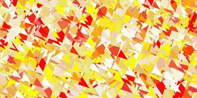 Light red, yellow vector template with triangle shapes.