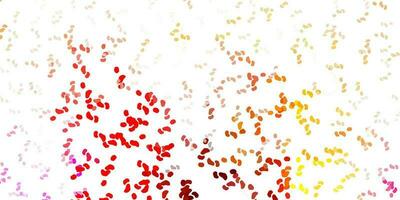 Light red, yellow vector texture with memphis shapes.