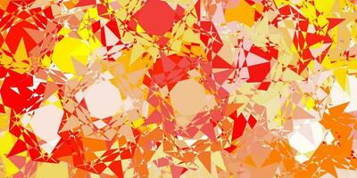 Light red, yellow vector pattern with polygonal shapes.