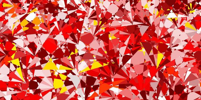 Light Red, Yellow vector backdrop with triangles, lines.