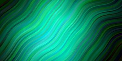 Dark Green vector pattern with curves.