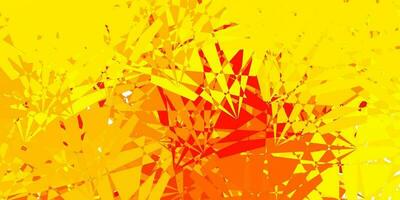 Dark Yellow vector texture with random triangles.