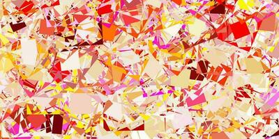 Light Red, Yellow vector backdrop with triangles, lines.