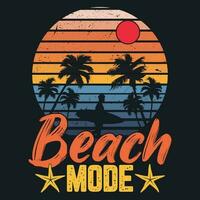 playa modo camiseta diseño vector