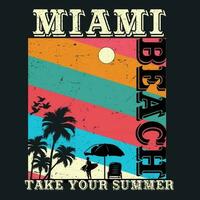Miami beach take your summer vector