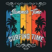 Summer time surfing time vector