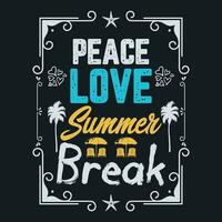 Peach love summer break vector