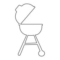 grill black apparatus fry black line doodle vector