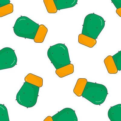 cactus needle pot green yellow pattern textile