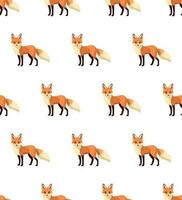 Beautiful Folk Fox Seamless Pattern vector