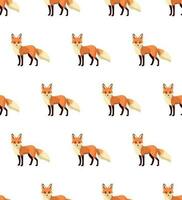 Beautiful Folk Fox Seamless Pattern vector