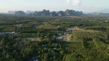 4K Aerial Footage of Landscape and Limestone Mountains, Ao Nang, Krabi video