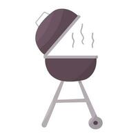 parrilla negro aparato freír barbacoa elemento icono vector