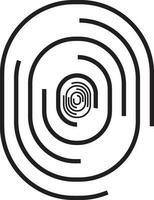 macro of fingerprint icon vector illustration. Thumb sign of symbol fingermark black lines