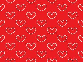 Vector seamless heart pattern, White heart on a red background.