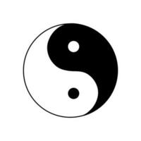 Yin and yang, ancient symbol of Chinese philosophy, meaning harmony, dual nature of all existing objects of Universe, white and black opposites vector