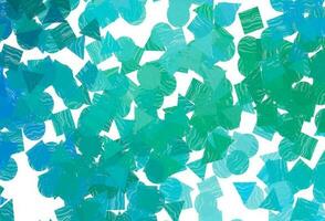 Light  blue, green vector pattern in polygonal style with circles.