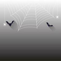 Banner de tela de araña de halloween con arañas, fondo de telaraña vector