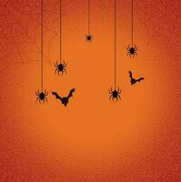 Halloween spider web banner with spiders, cobweb background vector