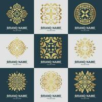 Set of ornament logo line art style luxury vector