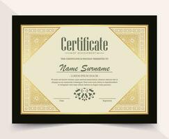 Achievement certificate best award diploma vector