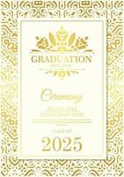 Elegant graduation invitation template with ornament vector