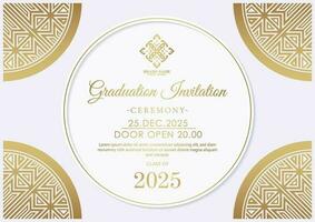 Elegant graduation invitation template with ornament vector