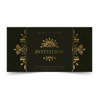 elegante invitación de boda con motivo de patrón vector