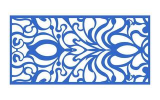 Decorative floral patterns, geometric template for cnc laser cutting vector
