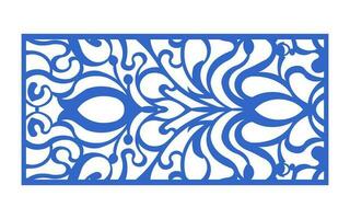 Decorative floral patterns, geometric template for cnc laser cutting vector