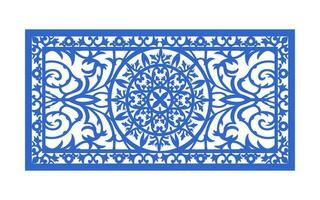 Decorative floral patterns, geometric template for cnc laser cutting vector