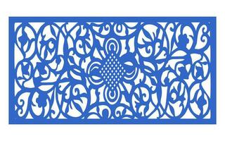 Decorative floral patterns, geometric template for cnc laser cutting vector