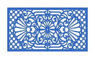 Decorative floral patterns, geometric template for cnc laser cutting vector