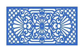 Decorative floral patterns, geometric template for cnc laser cutting vector