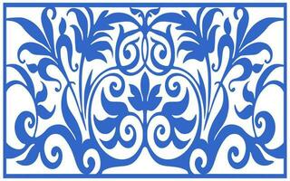 Decorative floral patterns, geometric template for cnc laser cutting vector