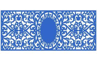 Decorative floral patterns, geometric template for cnc laser cutting vector