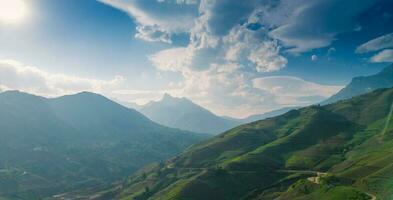 Majestic mountain scenery in the North West Vietnam. photo