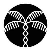 Geometric palm tree vector icon design. Bohemian flat icon.