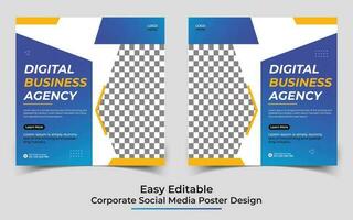 digital márketing para social medios de comunicación póster modelo vector