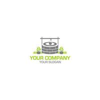 Nature Old Well Logo Design Vector