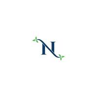 N Nature Leaf logo design vector