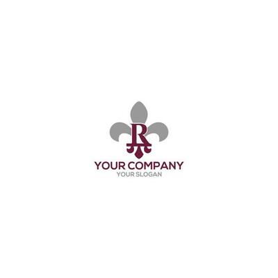 R fleur de lis Logo Design Vector