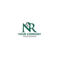 nr real inmuebles logo diseño vector