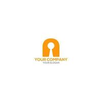 N KeyHole Logo Design Vector