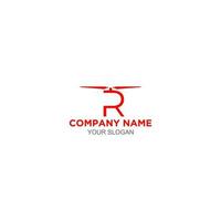 R Drone Logo Design Vector