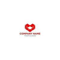 rojo diamante corazón logo diseño vector