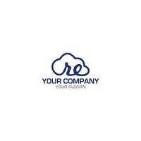 RE Cloud Logo Design Vector