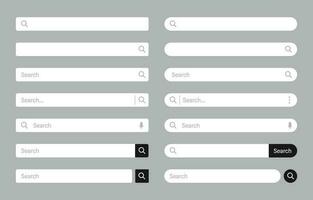 Search bar Set. different blank empty template search bar icon for website and ui and browsers vector